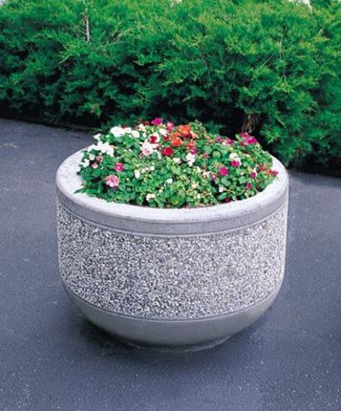 Wausau Tile Security Planter, Round, 24 In. L, 17 In. H TF4075B1