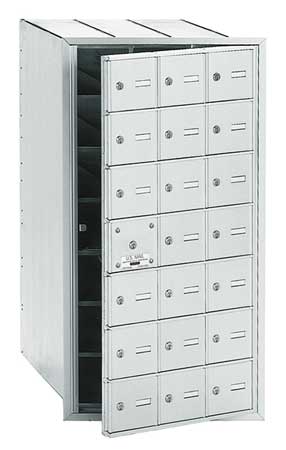 SALSBURY INDUSTRIES Standard Mailbox, Aluminum, Powder Coated, 21 Doors, Recessed, 4B, Horizontal 3621AFU