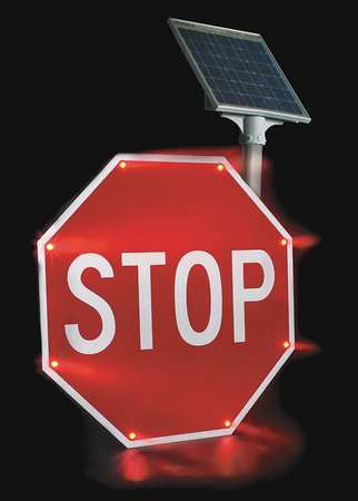 TAPCO LED Stop Sign, Stop, Aluminum, 36" x 36 2180-00208