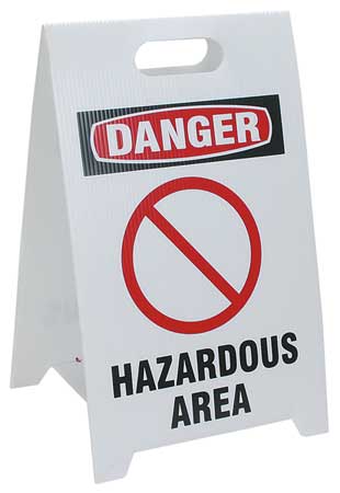 SEE ALL INDUSTRIES Floor Safety Sign, 20 in H, 12 in W, Corrugated Plastic, Triangle, English, TP-DHAZA TP-DHAZA