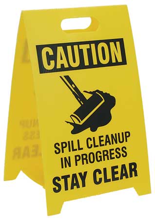 See All Industries Floor Safety Sign, 20 in H, 12 in W, Corrugated Plastic, Triangle, English, TP-CSTAYC TP-CSTAYC