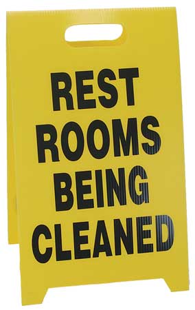 See All Industries Restroom Sign, 20 in Height, 12 in Width, Plastic, Triangle, English TP-CREST