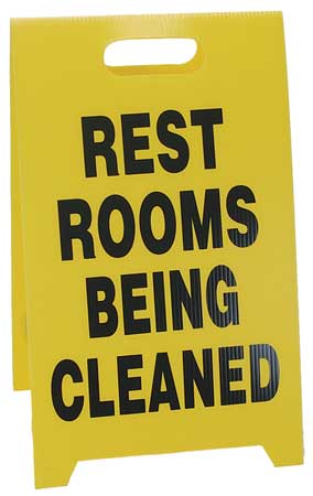 SEE ALL INDUSTRIES Restroom Sign, 20 in Height, 12 in Width, Plastic, Triangle, English TP-CREST