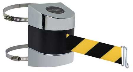 TENSABARRIER Belt Barrier, Chrome, Belt Yellow/Black 897-24-C-1P-NO-D4X-A