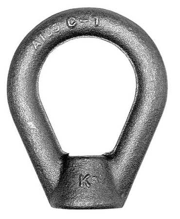Ken Forging Oval Eye Nut, 1/2" -13 Thread Size, 5/8 in Thread Lg, Stainless Steel, Black Oxide EN-5
