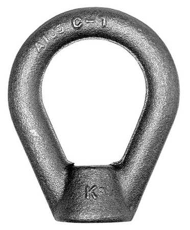 Ken Forging Oval Eye Nut, 5/8"-11 Thread Size, 3/4 in Thread Lg, Steel, Black Oxide EN-7