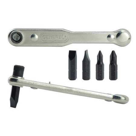General Tools Single Ended Bit 4 in, Drive Size: 1/4 in , Num. of pieces:5 8075