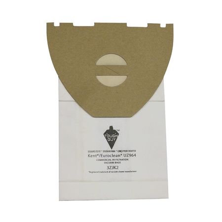 TOUGH GUY Vacuum Bag, 2-ply, Paper Bag, 10 PK 3ZJK2