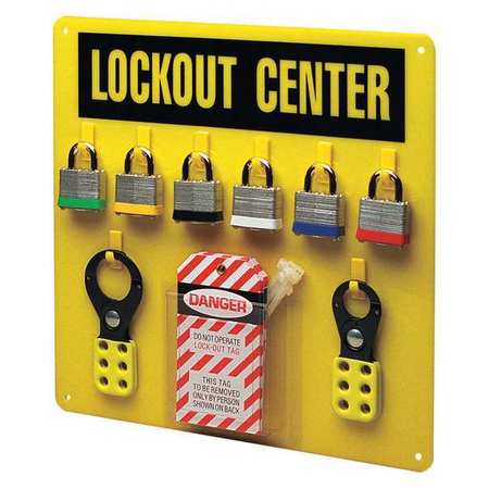 Brady Lockout Station, Filled, 6 Steel Locks 3003Y