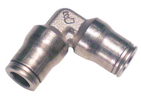 LEGRIS Union Elbow, 1/4 in Tube Size, Brass, Silver 3602 06 00
