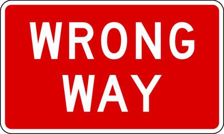 LYLE Wrong Way Traffic Sign, 24 in H, 36 in W, Aluminum, Horizontal Rectangle, English, R5-1A-36HA R5-1A-36HA