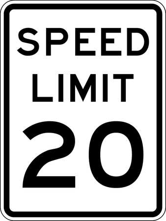 Lyle Speed Limit 20 Traffic Sign, 24 in H, 18 in W, Aluminum, Vertical Rectangle, R2-1-20-18HA R2-1-20-18HA