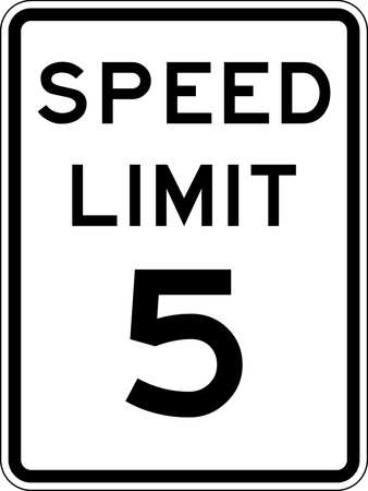 LYLE Speed Limit 5 Traffic Sign, 24 in H, 18 in W, Aluminum, Vertical Rectangle, English, R2-1-5-18HA R2-1-5-18HA