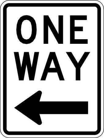 LYLE One Way Traffic Sign, 24 in H, 18 in W, Aluminum, Vertical Rectangle, English, R6-2L-18DA R6-2L-18DA