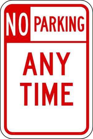 LYLE No Parking Sign, 12" W, 18" H, English, Aluminum, Red LR7-100-12HA