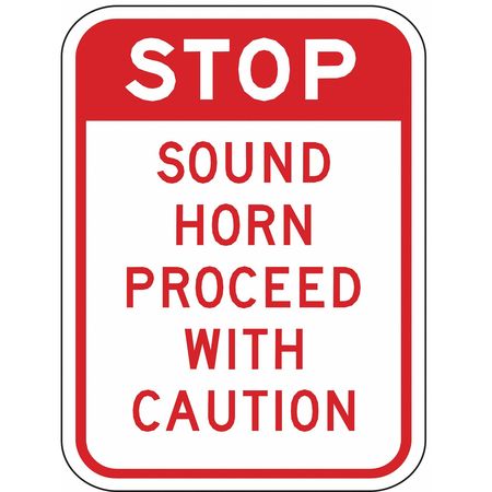 ZING Sign, Stop Sound Horn, 18X12", HIP, 2378 2378