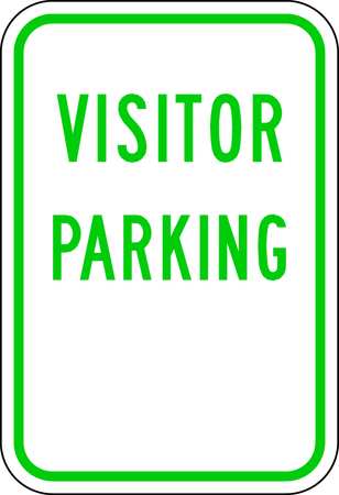 LYLE Visitor Parking Sign, 12" W, 18" H, English, Aluminum, White RP-074-12HA