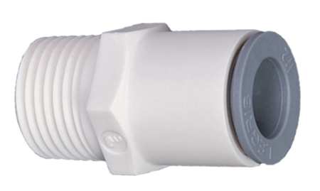 PARKER Male Connector, 3/8 in Tube Size, Nylon, White, 10 PK 6505 60 18WP2