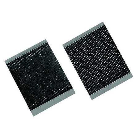 TAPECASE Reclosable Fastener Shape, Square, Rubber Adhesive, 1 in, 1 in Wd, Black, 100 PK 16U728
