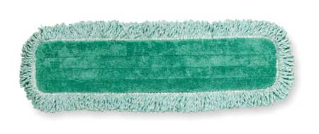 RUBBERMAID COMMERCIAL 24 in L Dust Mop, Hook-and-Loop Connection, Fringe End, Green, Microfiber FGQ42600GR00