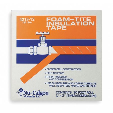 NU-CALGON Foam Insulation Tape, 30 Ft x 2 In, Black 4219-12