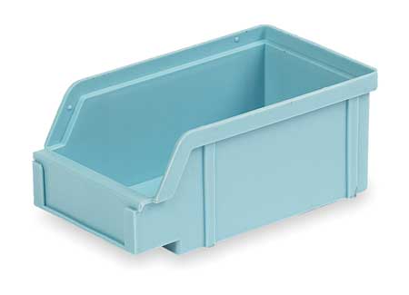 LEWISBINS 25 lb Hang & Stack Storage Bin, Plastic, 4 in W, 2 7/8 in H, Light Blue, 7 in L PB20-F Lt Blue