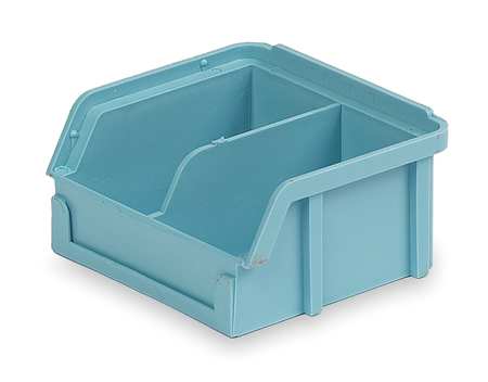 LEWISBINS 10 lb Hang & Stack Storage Bin, Plastic, 4 in W, 2 in H, 3 1/2 in L, Light Blue PB10-X Lt Blue