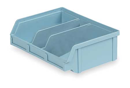 LEWISBINS 25 lb Hang & Stack Storage Bin, Plastic, 8 3/4 in W, 2 7/8 in H, 6 5/8 in L, Light Blue PB22-X Lt Blue