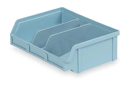 LEWISBINS 25 lb Hang & Stack Storage Bin, Plastic, 8 3/4 in W, 2 7/8 in H, Light Blue, 6 5/8 in L PB22-X Lt Blue