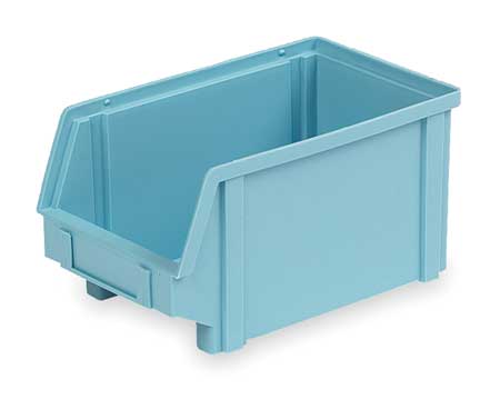 LEWISBINS 40 lb Hang & Stack Storage Bin, Plastic, 5 3/4 in W, 5 in H, Light Blue, 9 1/2 in L PB30-F Lt Blue