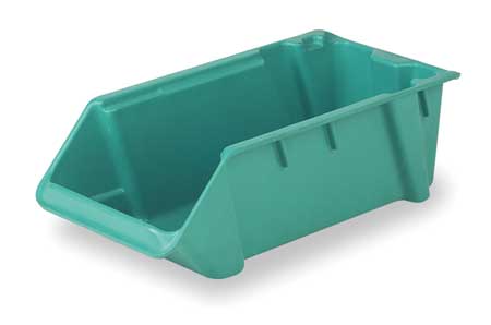 Lewisbins 500 lb Stack and Nest Storage Bin, Plastic, 11 3/8 in W, 7 7/8 in H, Green, 24 in L SH2411-8 Green