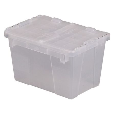 Orbis FP06 Clear Attached Lid Container, Clear, Solid, HDPE