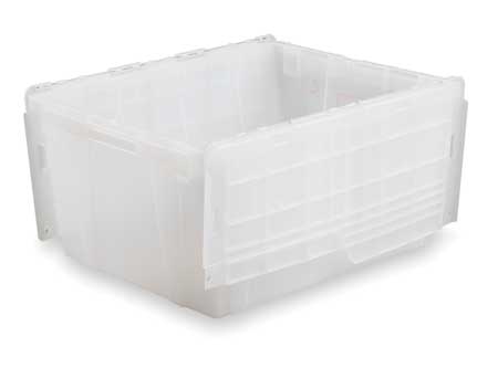 Orbis Translucent Attached Lid Container, Plastic, 20.19 gal Volume Capacity FP261 Clear