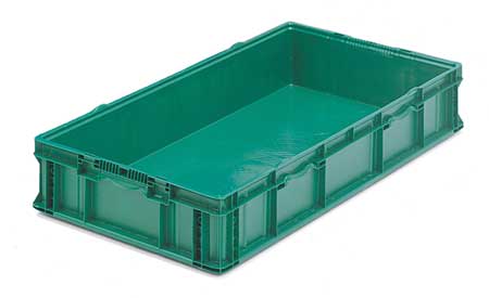 ORBIS Straight Wall Container, Green, Plastic, 48 in L, 22 1/2 in W, 7 1/4 in H SO4822-7 Green