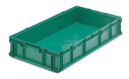 Orbis Straight Wall Container, Green, Plastic, 48 in L, 22 1/2 in W, 7 1/4 in H SO4822-7 Green