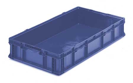 ORBIS Straight Wall Container, Blue, Plastic, 48 in L, 22 1/2 in W, 7 1/4 in H, 3.5 cu ft Volume Capacity SO4822-7 Blue