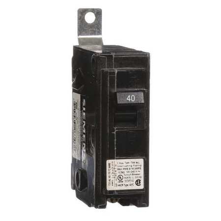 SIEMENS Miniature Circuit Breaker, BL Series 40A, 1 Pole, 120/240V AC B140