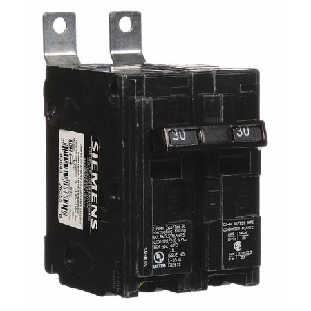 Siemens Miniature Circuit Breaker, BL Series 30A, 2 Pole, 120/240V AC B230