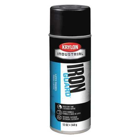 Krylon Industrial Spray Paint, Satin Black, Satin, 12 oz. K07913000