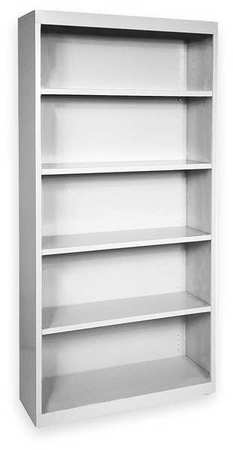 Atlantic Metal Bookcase, Steel, 5 Shelf, Dove Gray, 72HX36W BA40361872-05