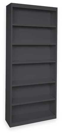 Atlantic Metal Bookcase, Steel, 6 Shelf, Black, 84HX36W BA50361884-09