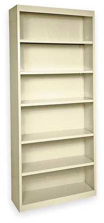 Atlantic Metal Bookcase, Steel, 6 Shelf, Putty, 84HX36W BA50361884-07