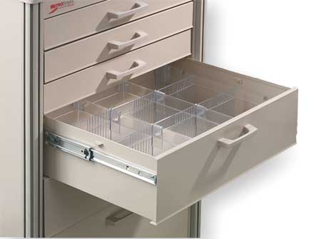 METRO Plastic Drawer Divider Kit for Medical Carts, Clear, 1/2 in W, 5 1/2 in H MBC116
