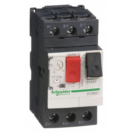 SCHNEIDER ELECTRIC Manual Motor Starter, Button, 17-23A, 1P GV2ME21