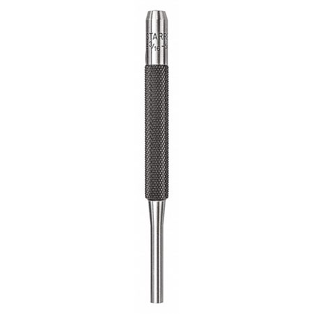STARRETT Drive Pin Punch, 4" L, 3/16" Tip Size 565E