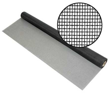 PHIFER Door and Window Screen, Fiberglass, 72 in W, 100 ft L, 0.013 in Wire Dia, Charcoal 3000017