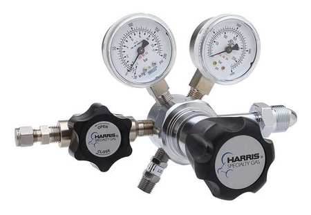 Harris Specialty Gas Regulator, Single Stage, CGA-350, 0 to 50 psi, Use With: Hydrogen KH1071