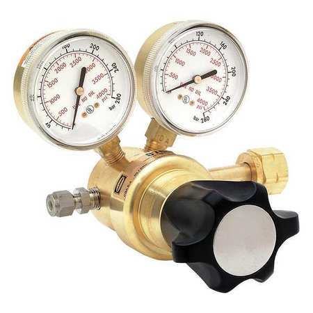 HARRIS Specialty Gas Regulator, Single Stage, CGA-680, 0 to 3000 psi, Use With: Argon, Helium, Nitrogen KH1116