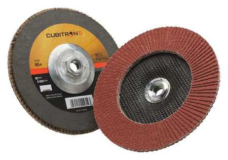 3M CUBITRON Flap Disc, T27, 7in. x 5/8-11, 60 7100055056