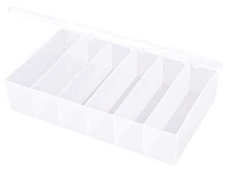 FLAMBEAU Compartment Box with 6 compartments, Plastic, 2 7/16 in H x 6-3/16 in W T606D